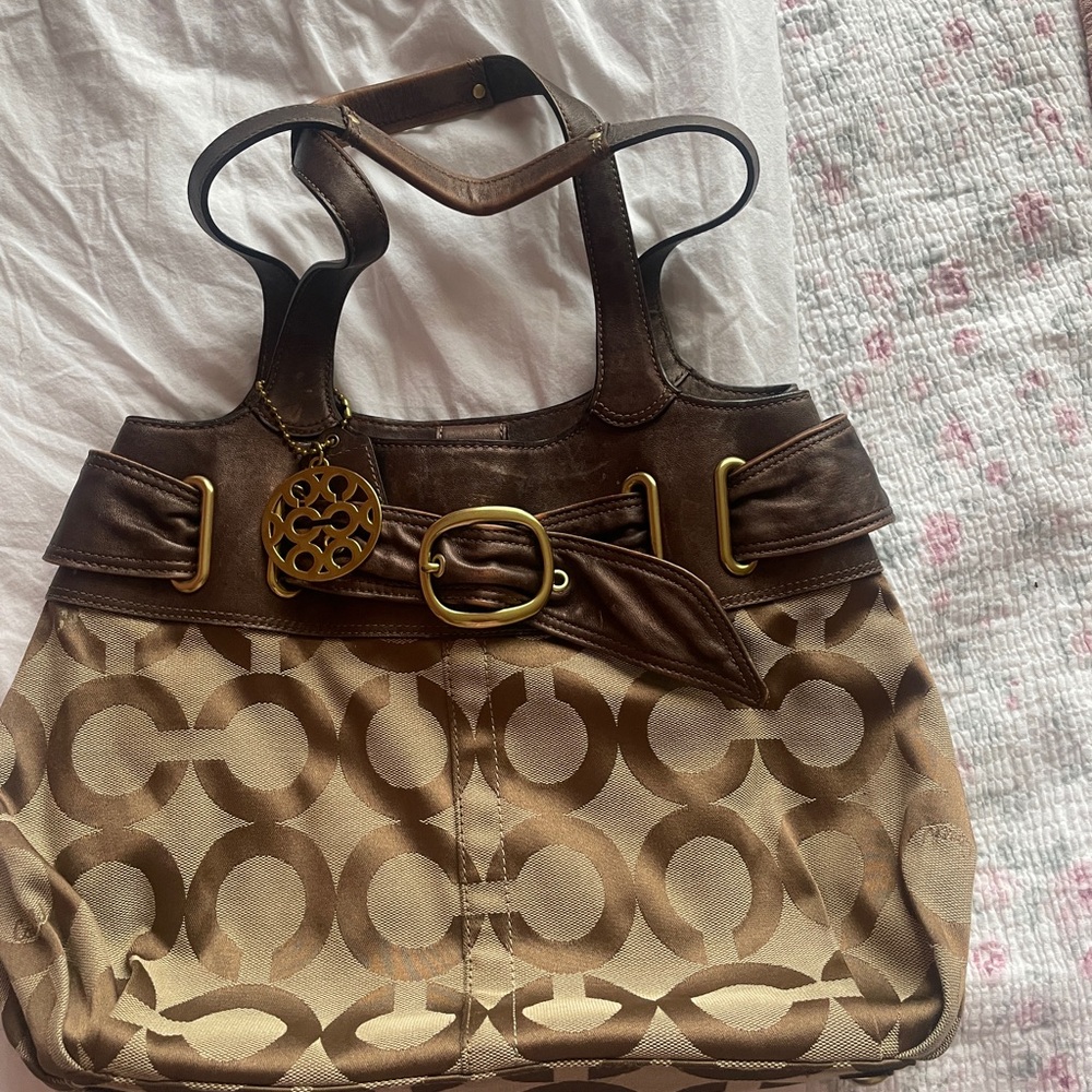 Coach Op Art Canvas Shoulder *vintage*